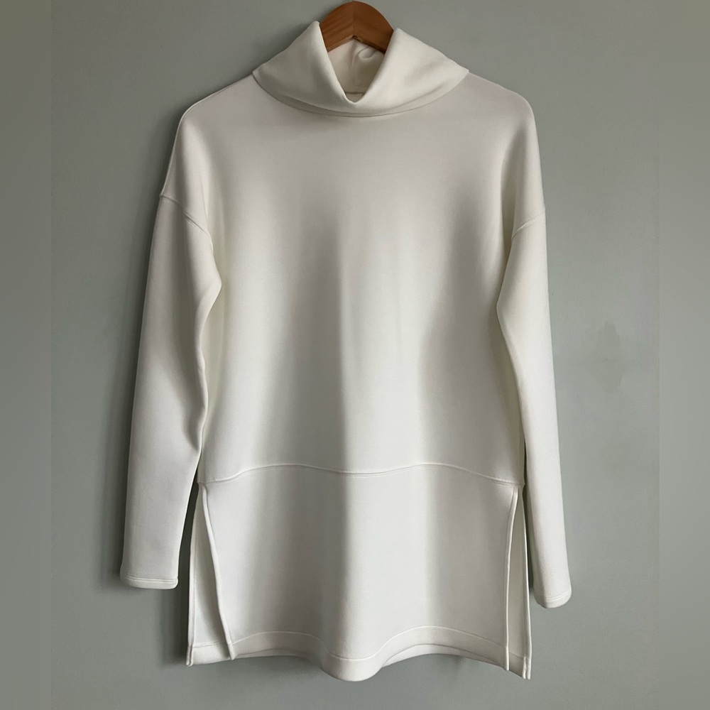 SPANX Off White Air Essentials Soft Tunic Turtleneck Elevated Sweatshirt Size XS - Picture 2 of 10